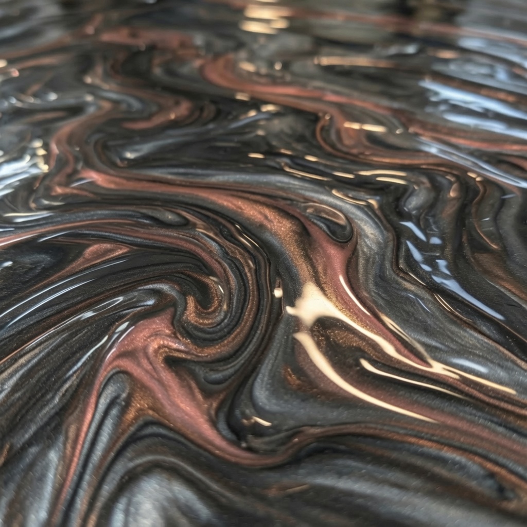 Copper and black metallic epoxy floor finish in Savannah, GA