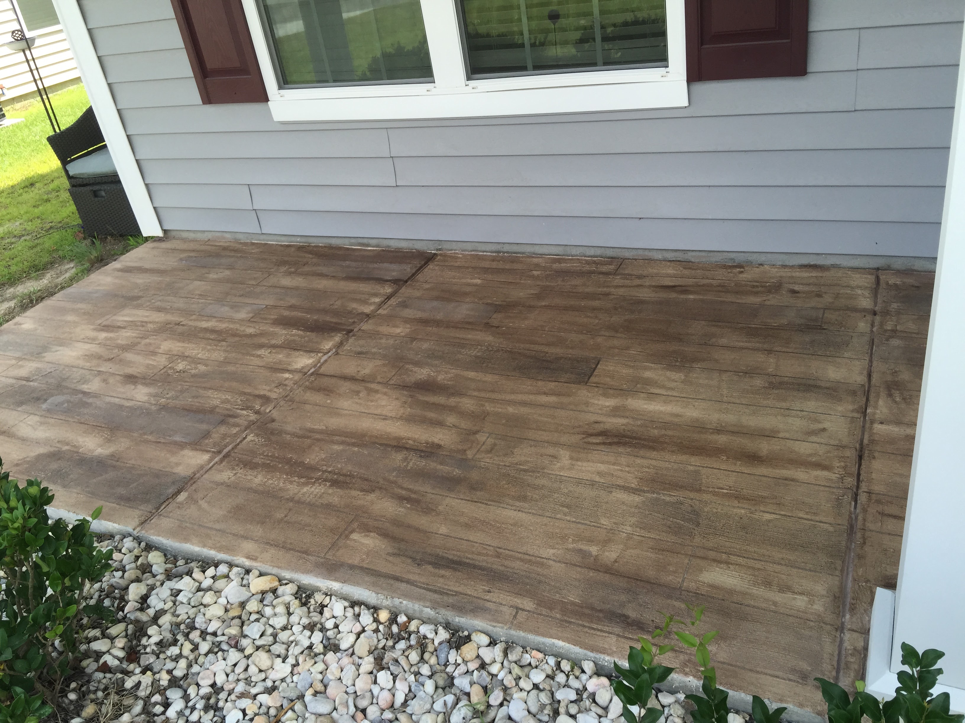 Wood plank concrete patio coating Savannah GA